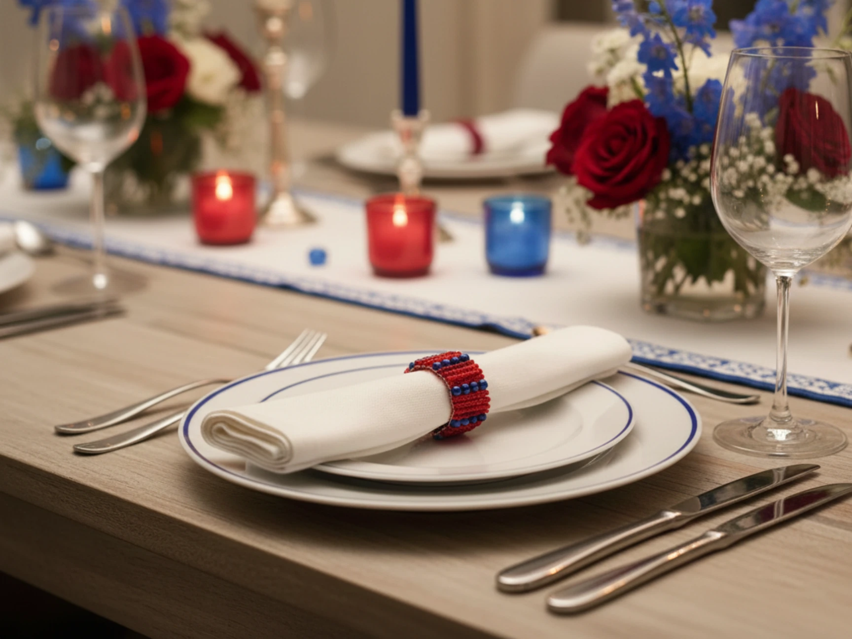 Anneau pour serviette sur la table